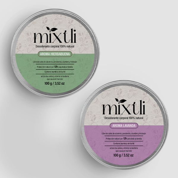 2 Desodorantes naturales mixtli 100g Paquete Duo en pomadera reutilizable de aluminio - Image 3