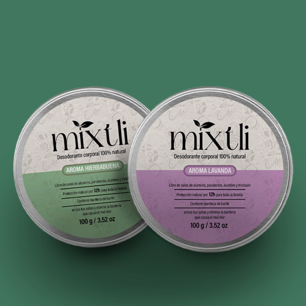 2 Desodorantes naturales mixtli 100g Paquete Duo en pomadera reutilizable de aluminio - Image 4